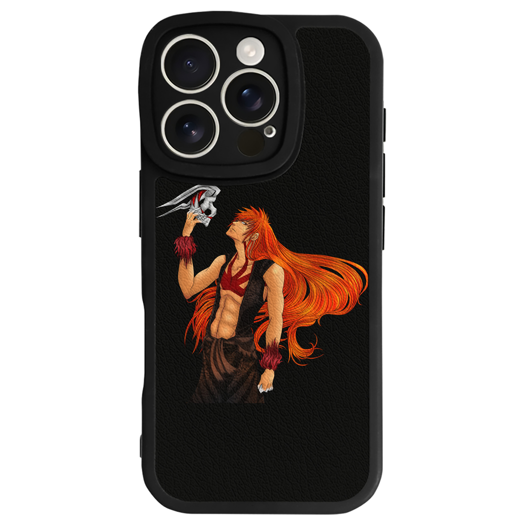 ブリーチ 黒崎一護（くろさき いちご）BLEACH Kurosaki Ichigo 【iPhone 16シリーズ対応】シリコンスマホケース（レザー調） 材質：シリコン